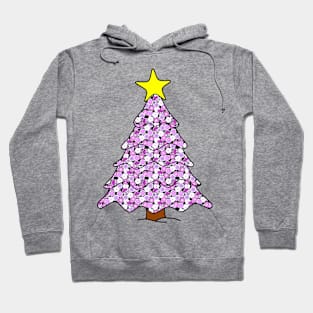 Christmas tree with purple flowers Hoodie